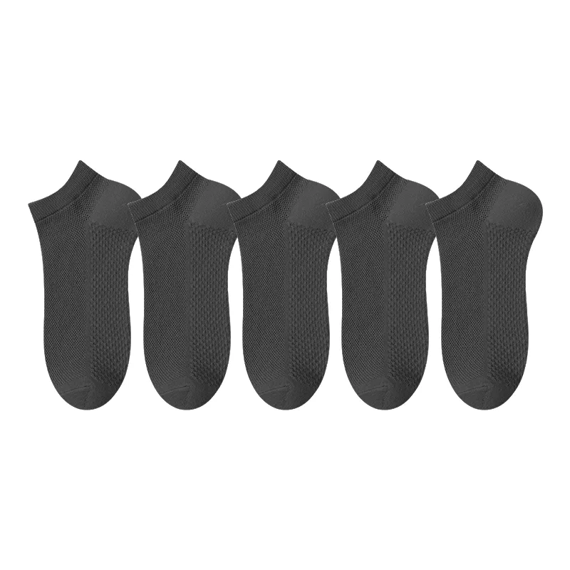 Детские носки-невидимки с принтом, набор из 5 пар, Dark Gray, PLANDOO