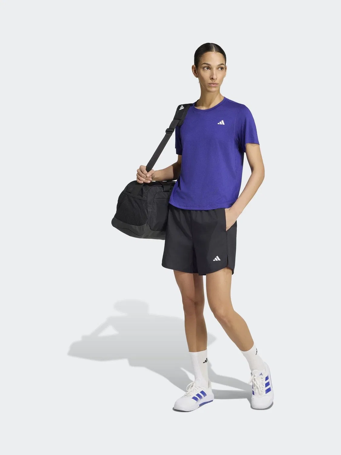 Футболка с круглым вырезом Workout Essentials adidas, темно-фиолетовый — фото 4