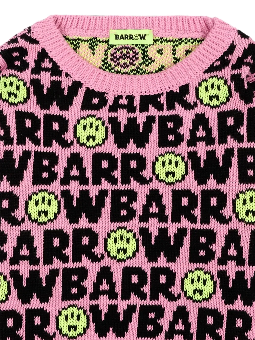 Свитер с логотипом интарсия Barrow Kids, розовый — фото 3