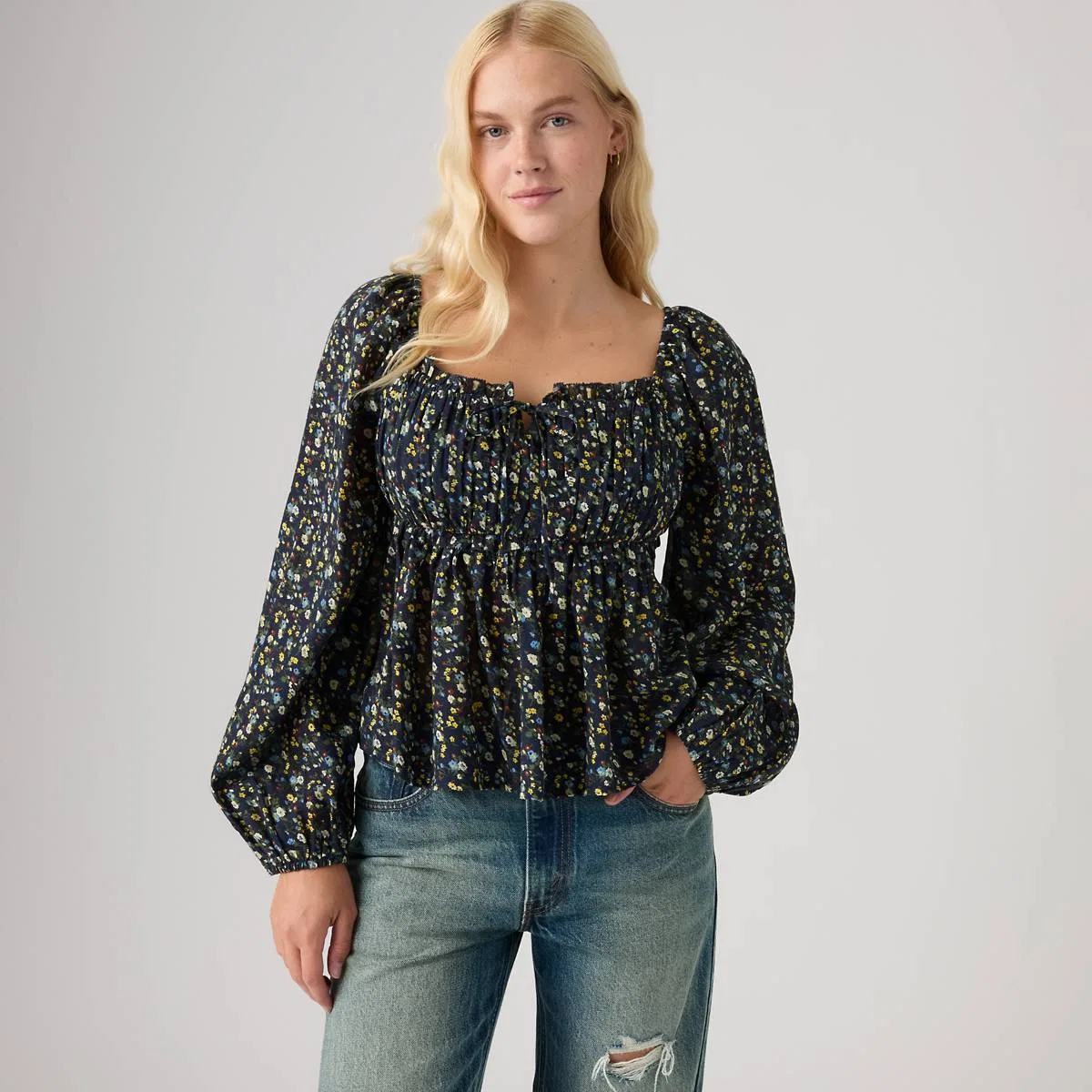 Блузка с длинными рукавами Oraya Levi's, Lexi Floral Navy Blazer - Multi-Color