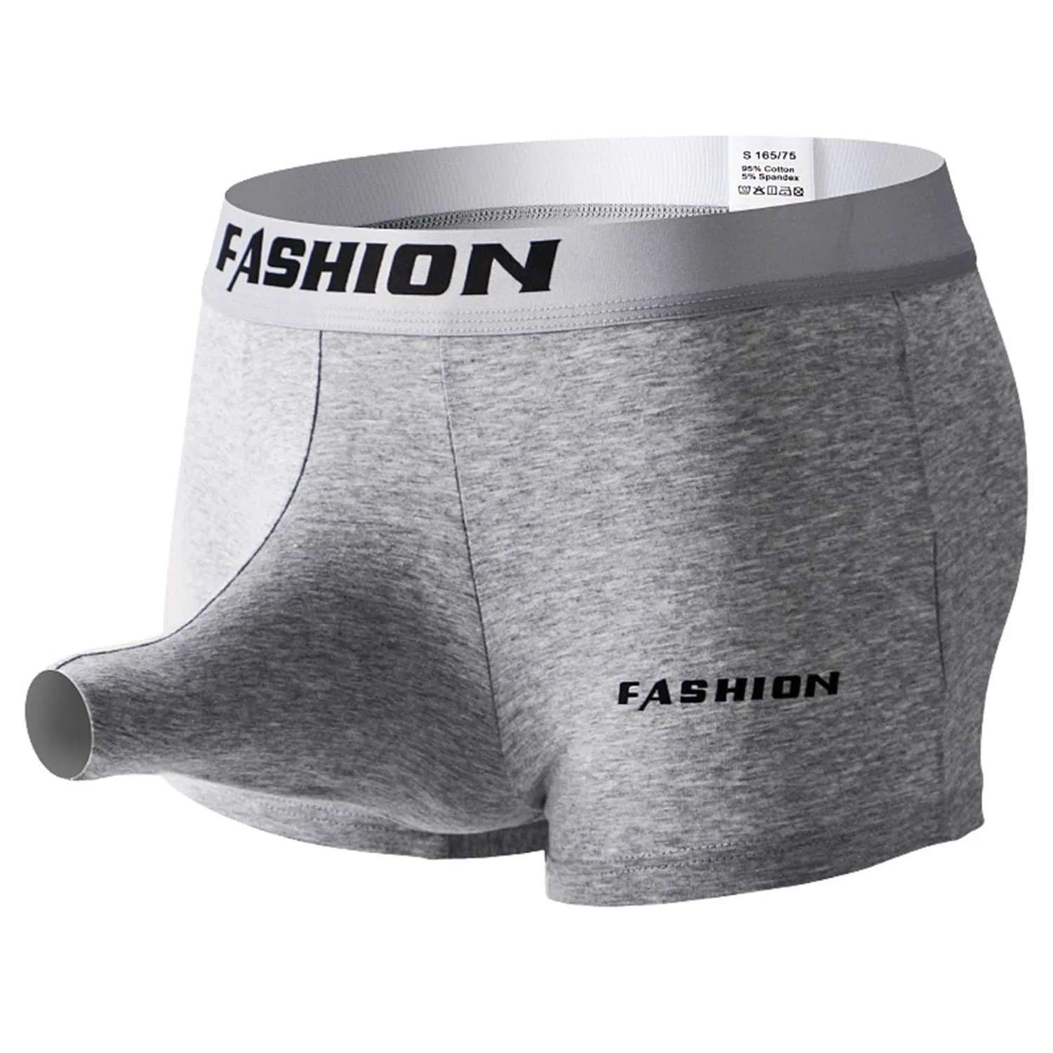 Мужские хлопковые трусы-боксеры с карманом-гамаком Classic Cheeky Solid, Grey