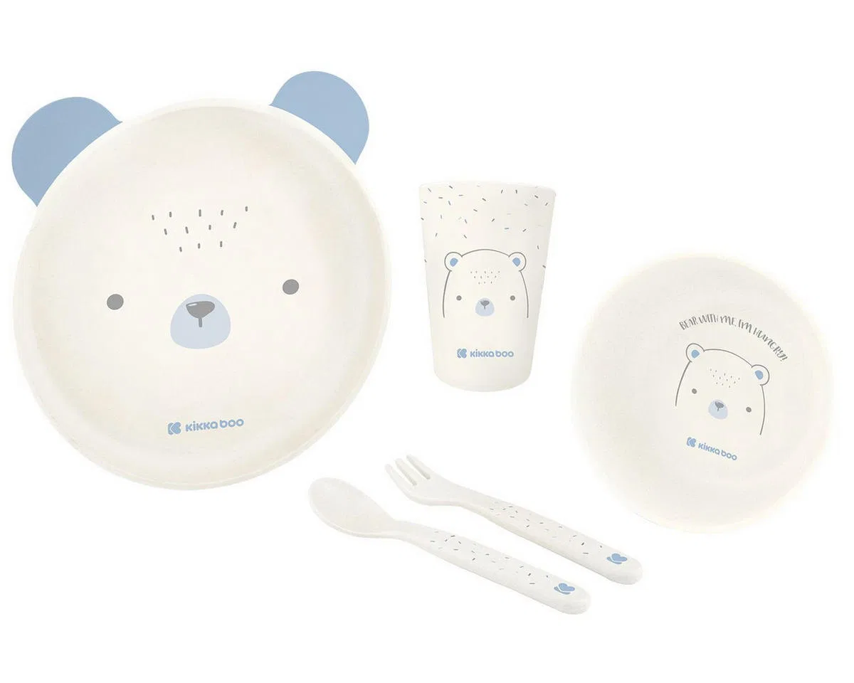 Детский набор посуды Kikka boo Bear with me, 5 предметов, 180 мл, синий