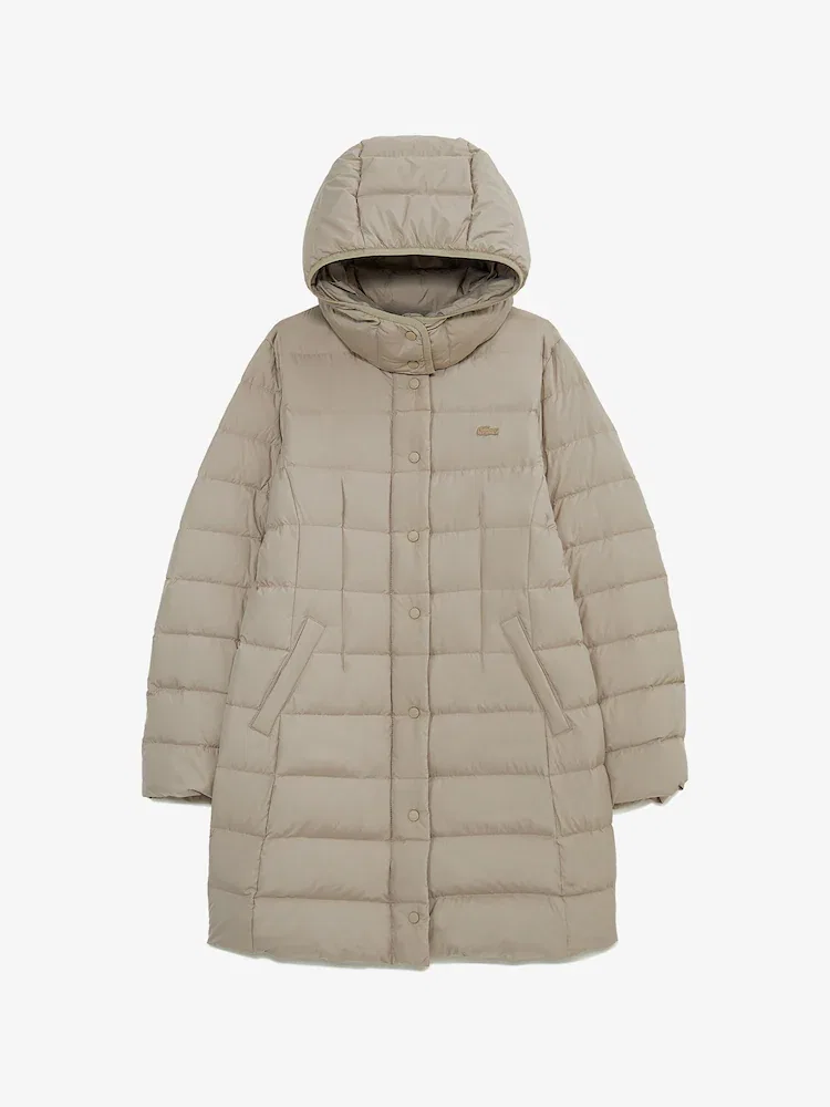 Пуховик женский LACOSTE BF545E-55N, с отстегивающимся капюшоном, темно-синий — фото 4