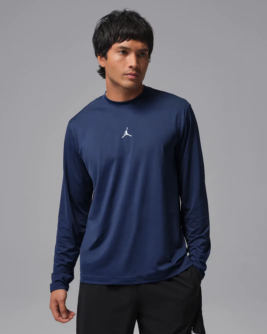 Мужская футболка с длинными рукавами Dri-FIT Jordan Sport Essentials, Midnight Navy