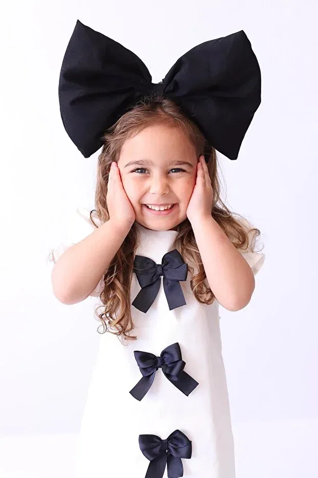 Детское платье для девочек без рукавов Anna White Bow Dress Bihayalbiçocuk, White