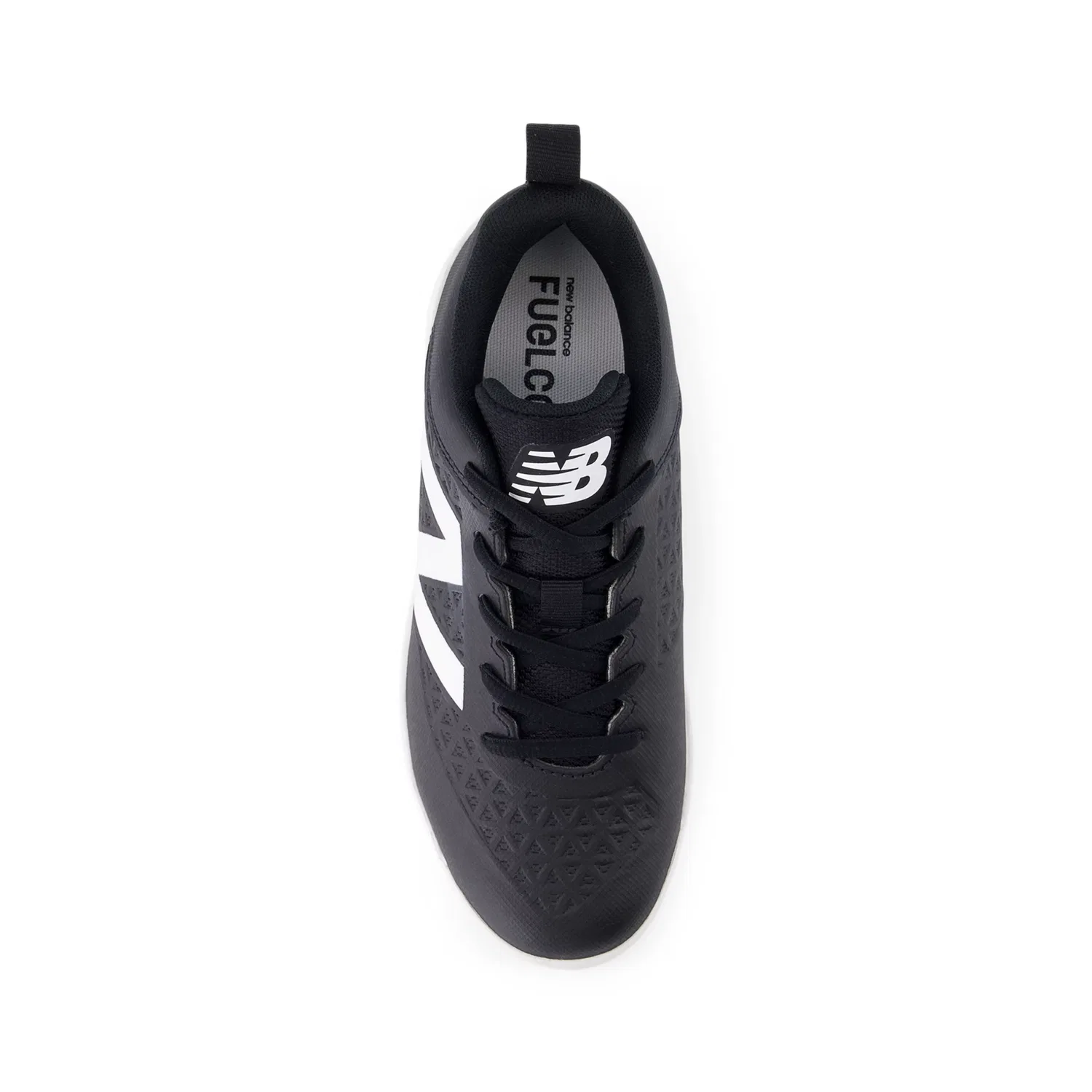 Детские кроссовки для мальчиков с агрессивной подошвой 4040 v8 Youth Turf-Trainer New Balance, Black With White And Nb 103 White — фото 4