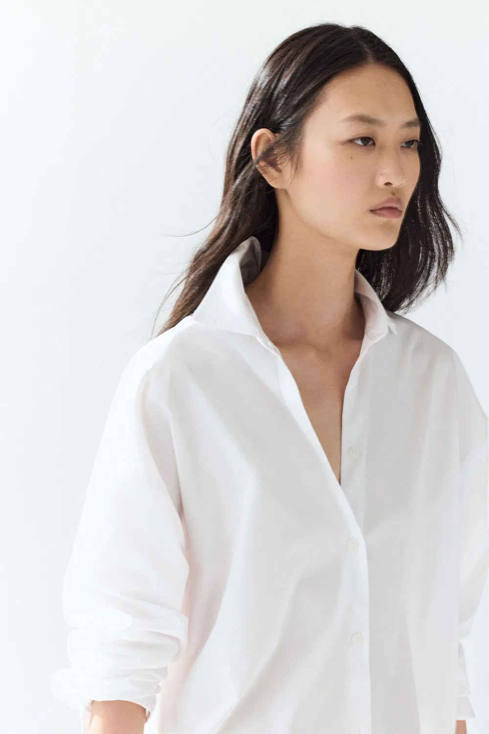 Рубашка Massimo Dutti, хлопковая, белый — фото 3