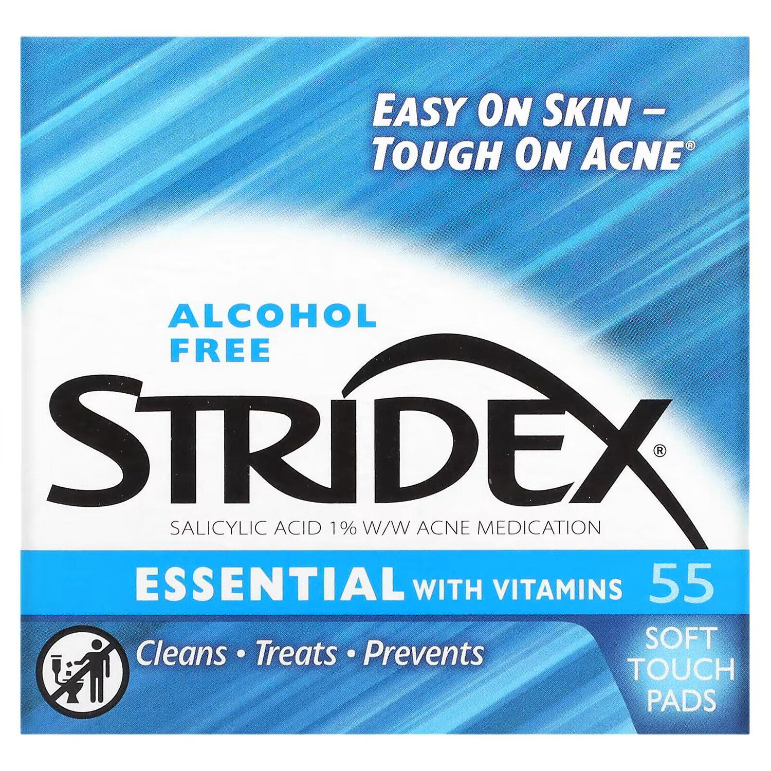 

Stridex, Single-Step Acne Control, не содержащие спирта , 55 мягких салфеток, 4.21 в каждой