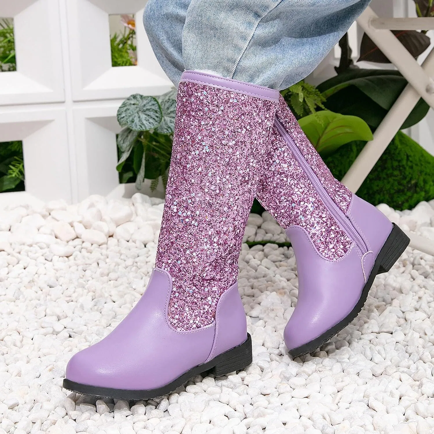 Детские сапоги для девочек с цветочным принтом Cowgirl Western Boots, Purple — фото 4