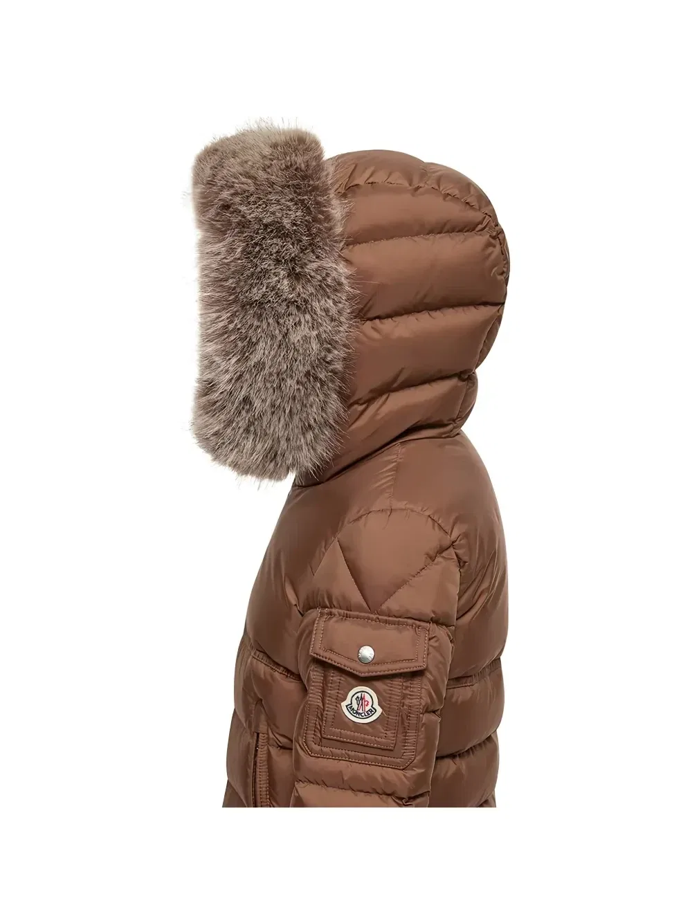 Пуховик Нью Байронф Moncler Enfant, коричневый — фото 4