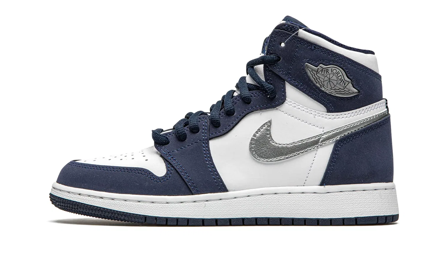 Детские кроссовки с принтом Air Jordan 1 Retro High Co.Jp GS Midnight Navy Jordan, White Pink Foam Gym Red