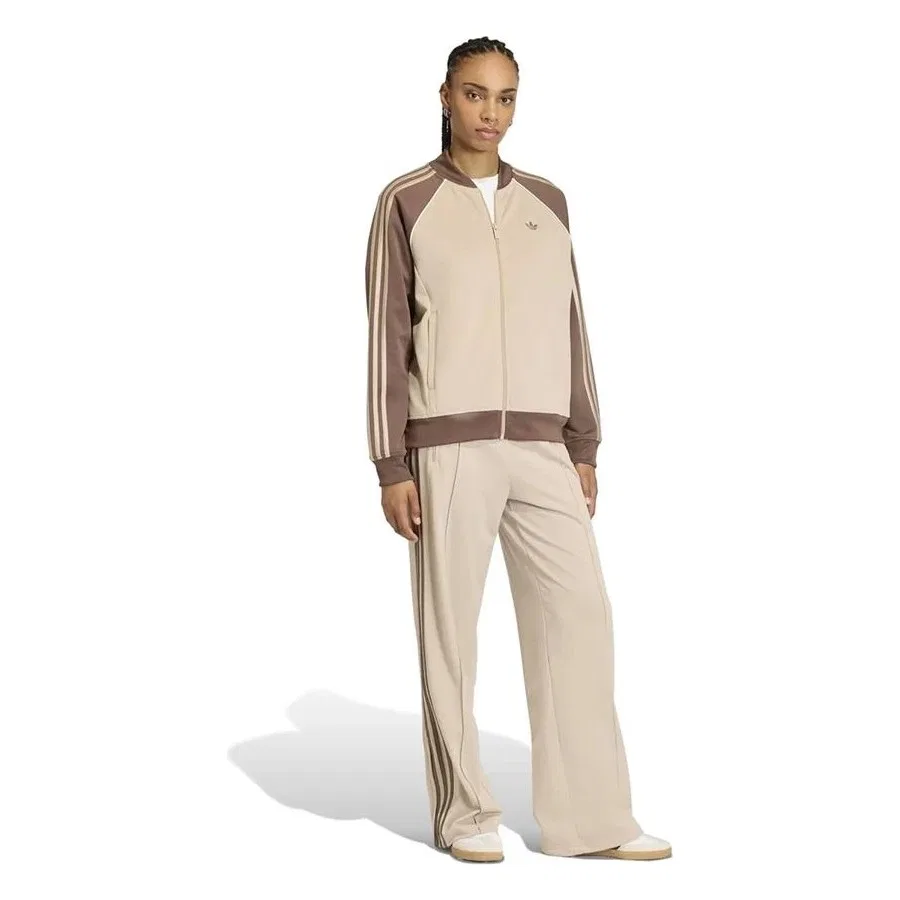 Женский спортивный свитшот свободного кроя Adidas SST Loose TT, Бежевый — фото 4