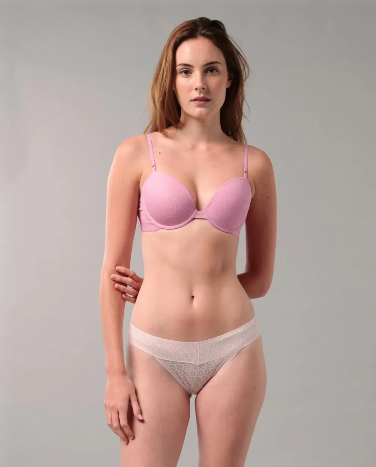 Женский бюстгальтер с ажурным кружевом ICON LOGO LACE Calvin Klein, Rosa — фото 2