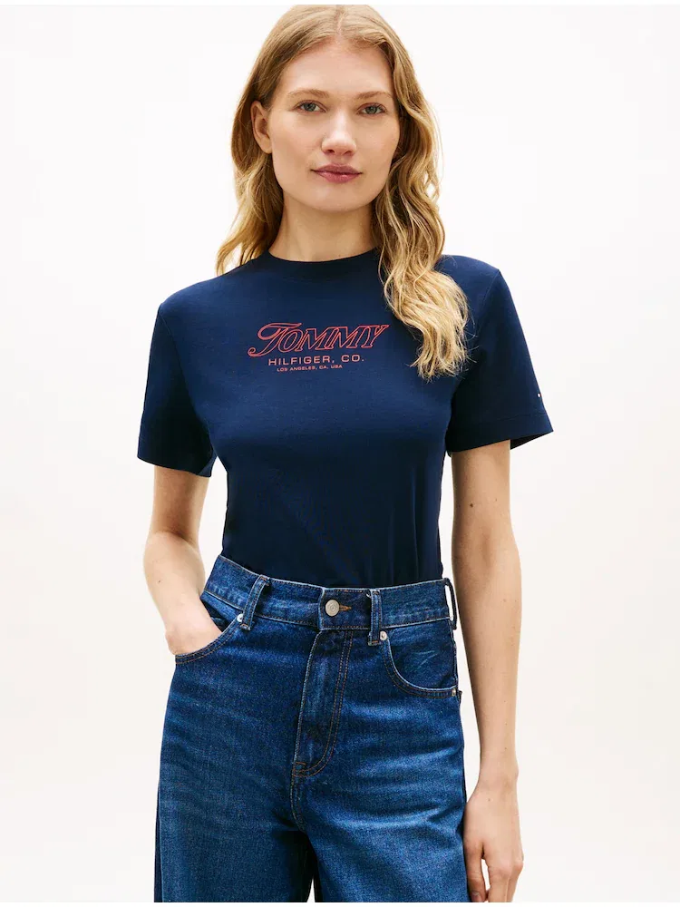 Футболка с логотипом TOMMY HILFIGER, Navy