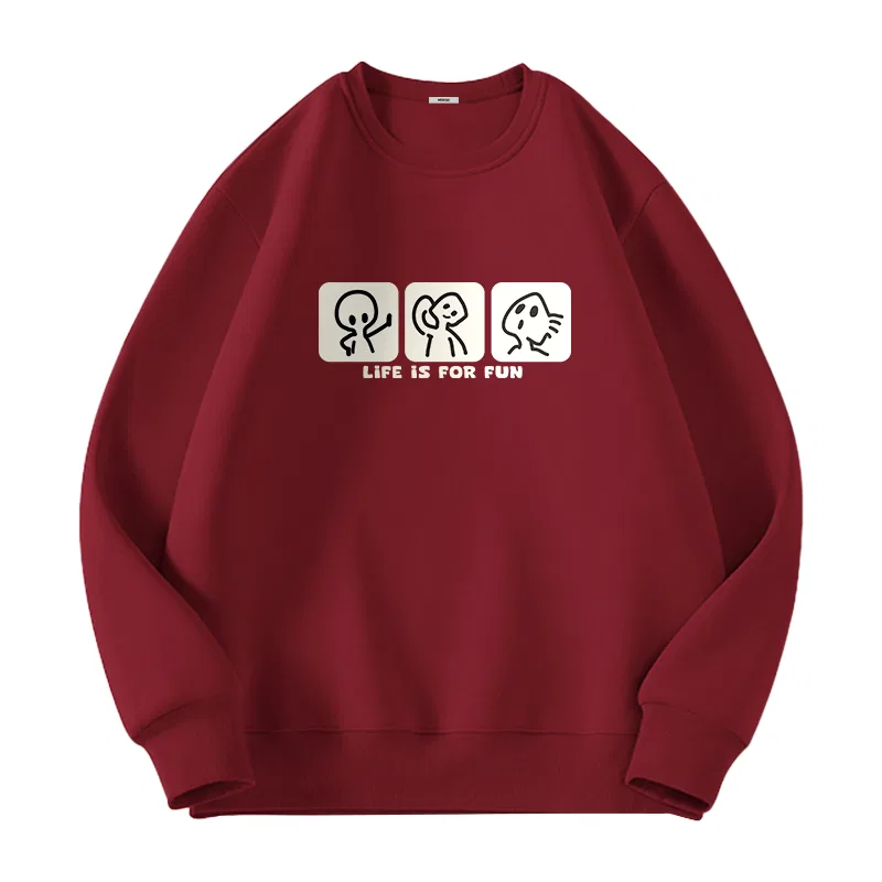 Свитшот детский Heavyweight Spring Fall Burgundy (Ma Graffiti Square), MINISO, Color: Burgundy