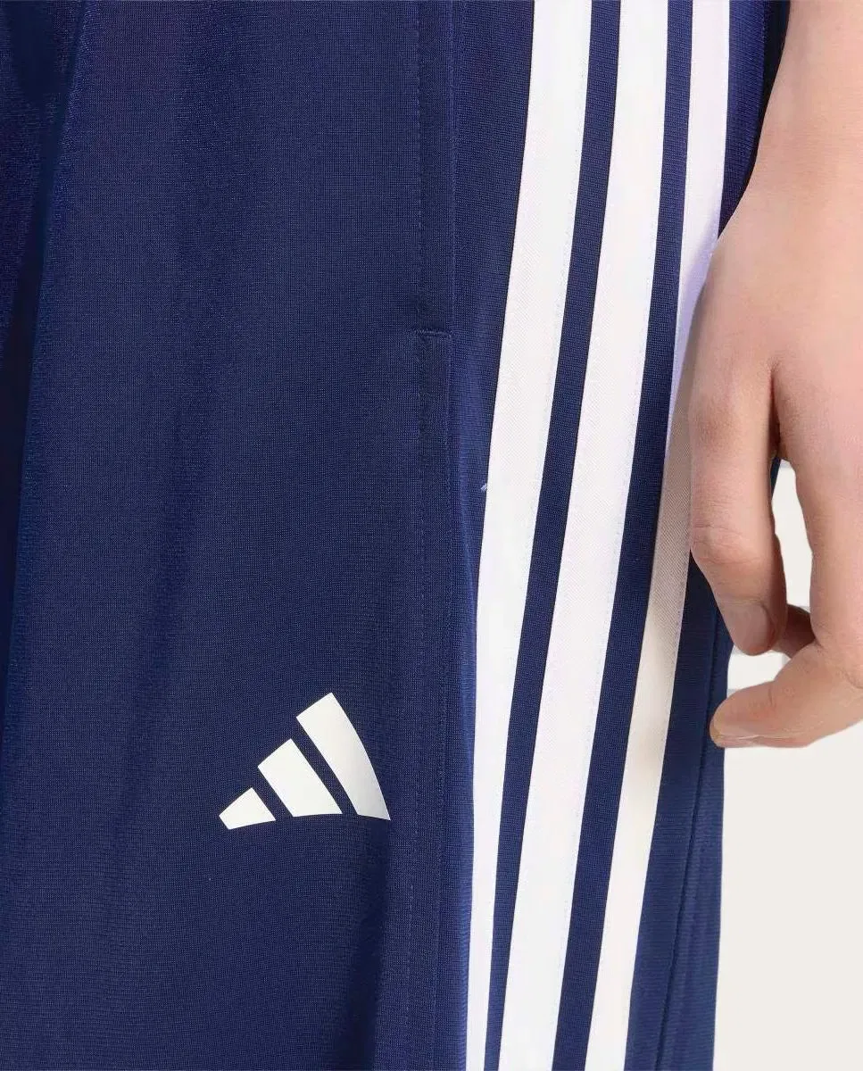Женские широкие спортивные брюки из переработанного полиэстера adidas, Синий — фото 4