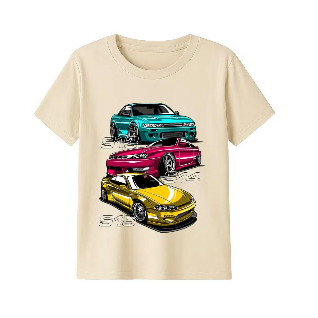 Футболка с принтом JDM car graphic Yoo Street, бежевый