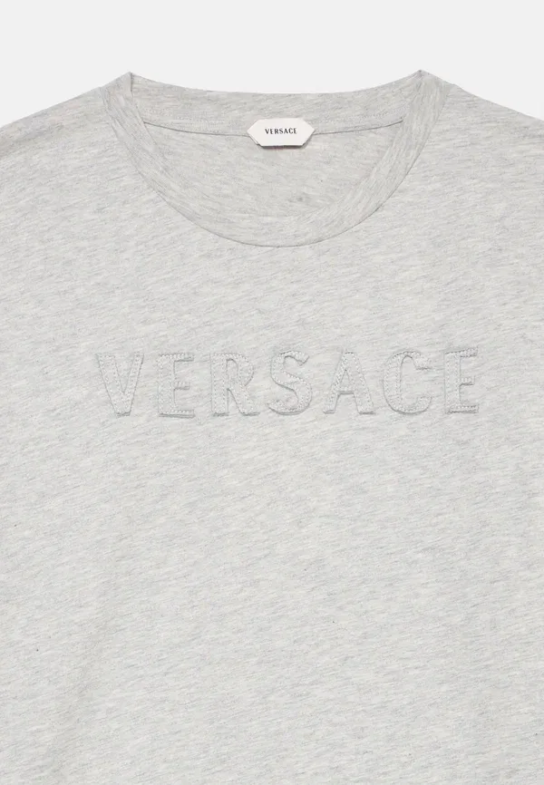 Футболка унисекс с контурным логотипом Melange Versace, светло-серый — фото 3