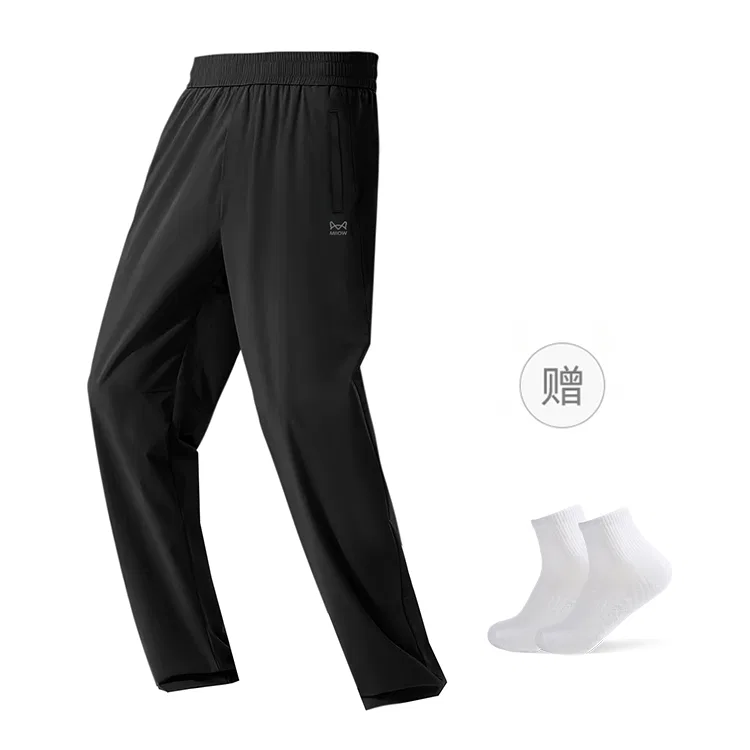 Детские трикотажные штаны с принтом, Cool One Summer Series, MIIOW, Ice Silk Black With Miiow White Socks
