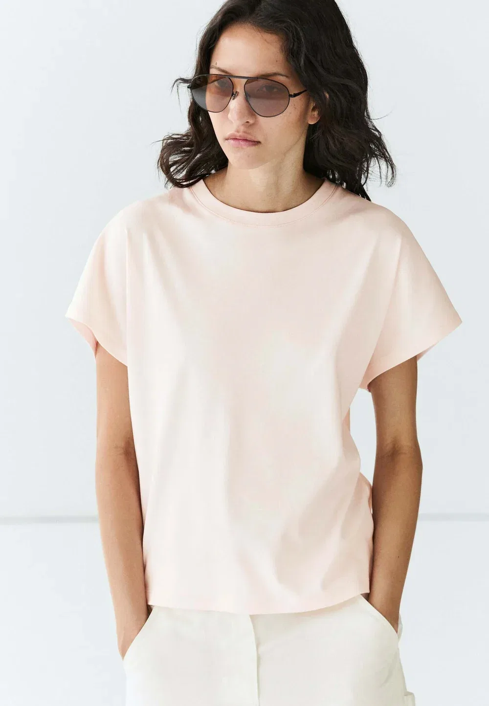 Простая футболка Massimo Dutti, Pink