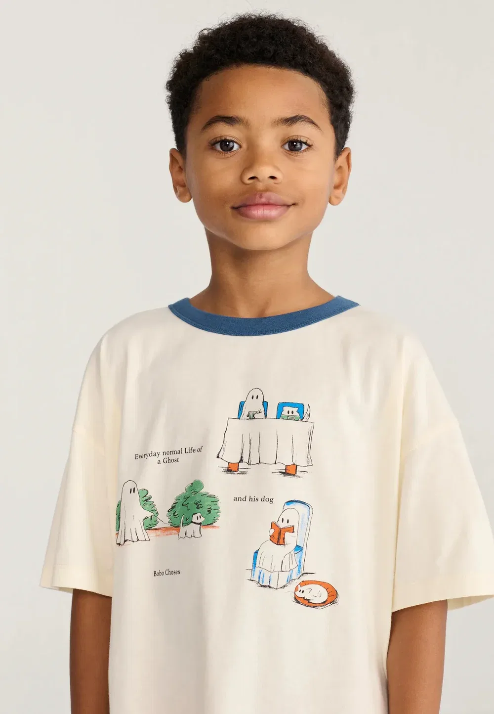 Футболка унисекс с принтом «Повседневные призраки» Bobo Choses, Off-White — фото 2