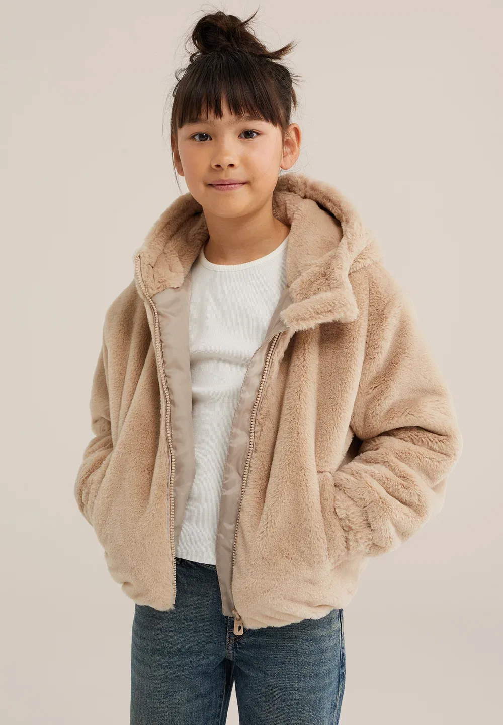 Зимняя куртка We Fashion, Greige — фото 2