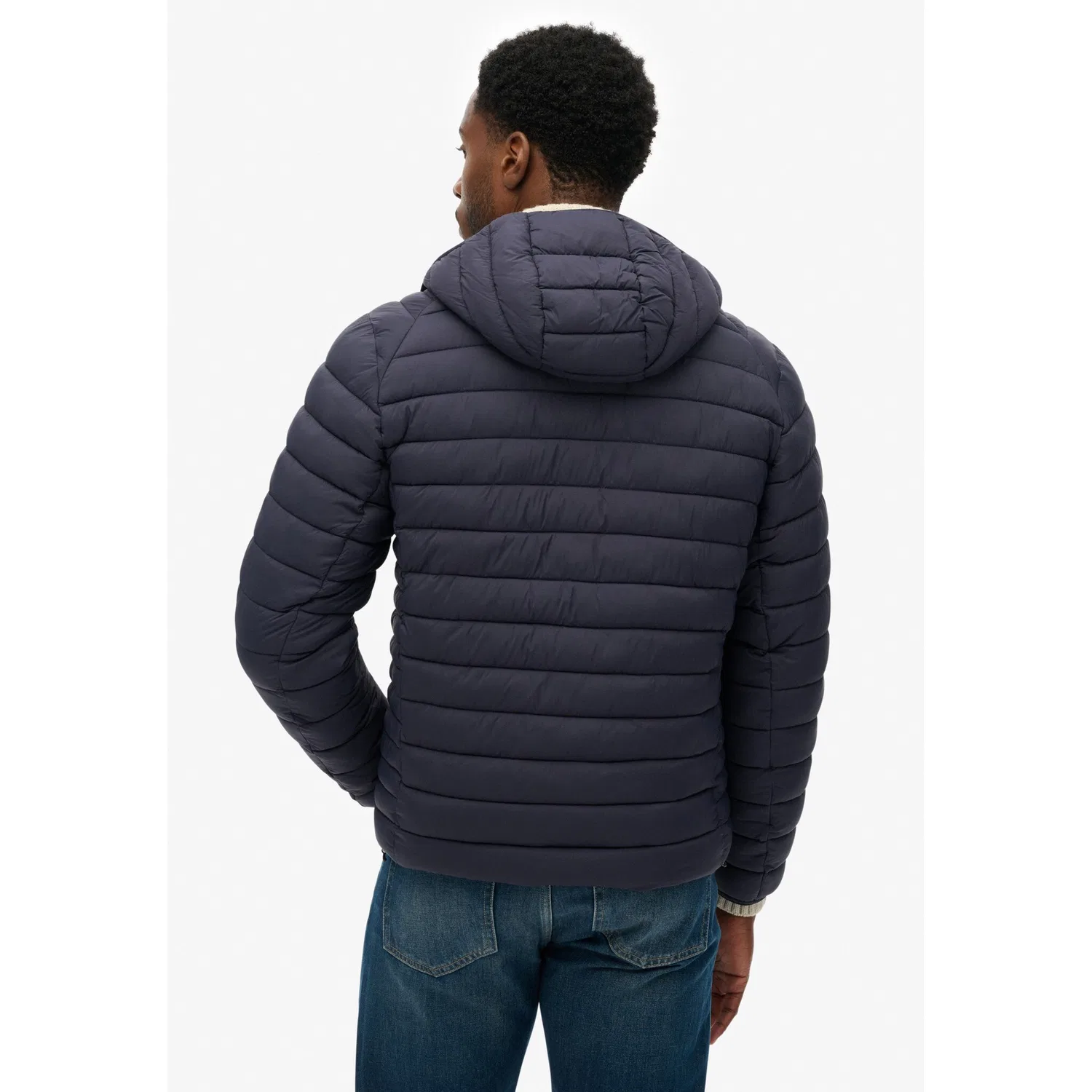 Мужская стеганая куртка с капюшоном Hooded Fuji Lite Jacket Superdry, Eclipse Navy — фото 3