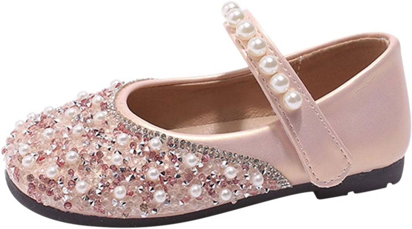 Детские туфли для девочек с бантом и жемчугом Mary Jane Princess Ballet, Red