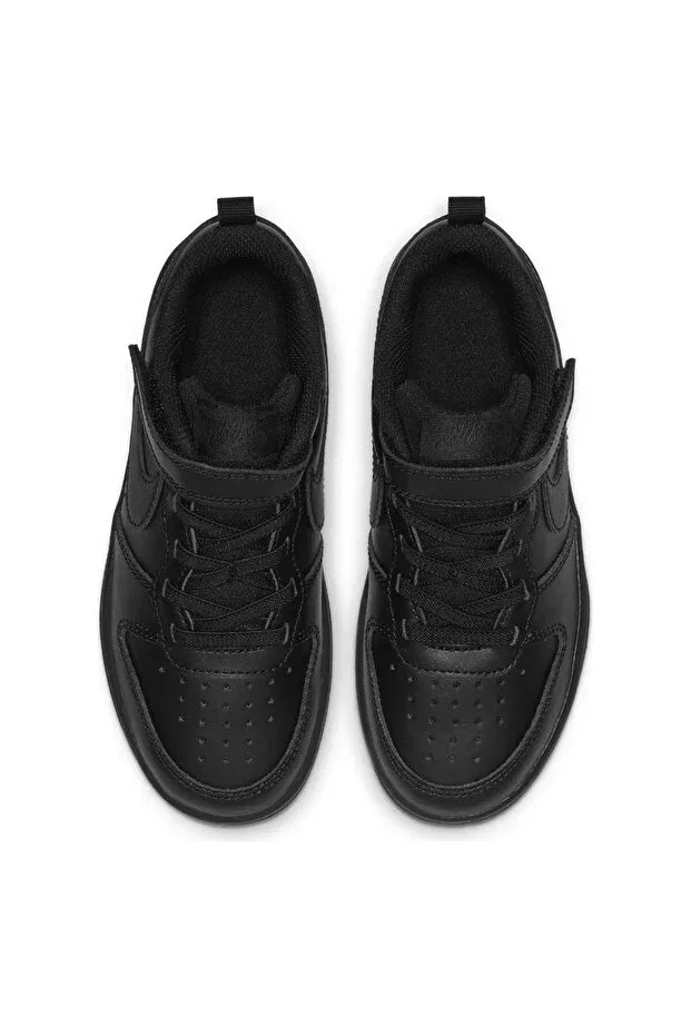 Детские кроссовки для девочек кожаные Court Borough Low 2 (PSV) Nike, Black — фото 4
