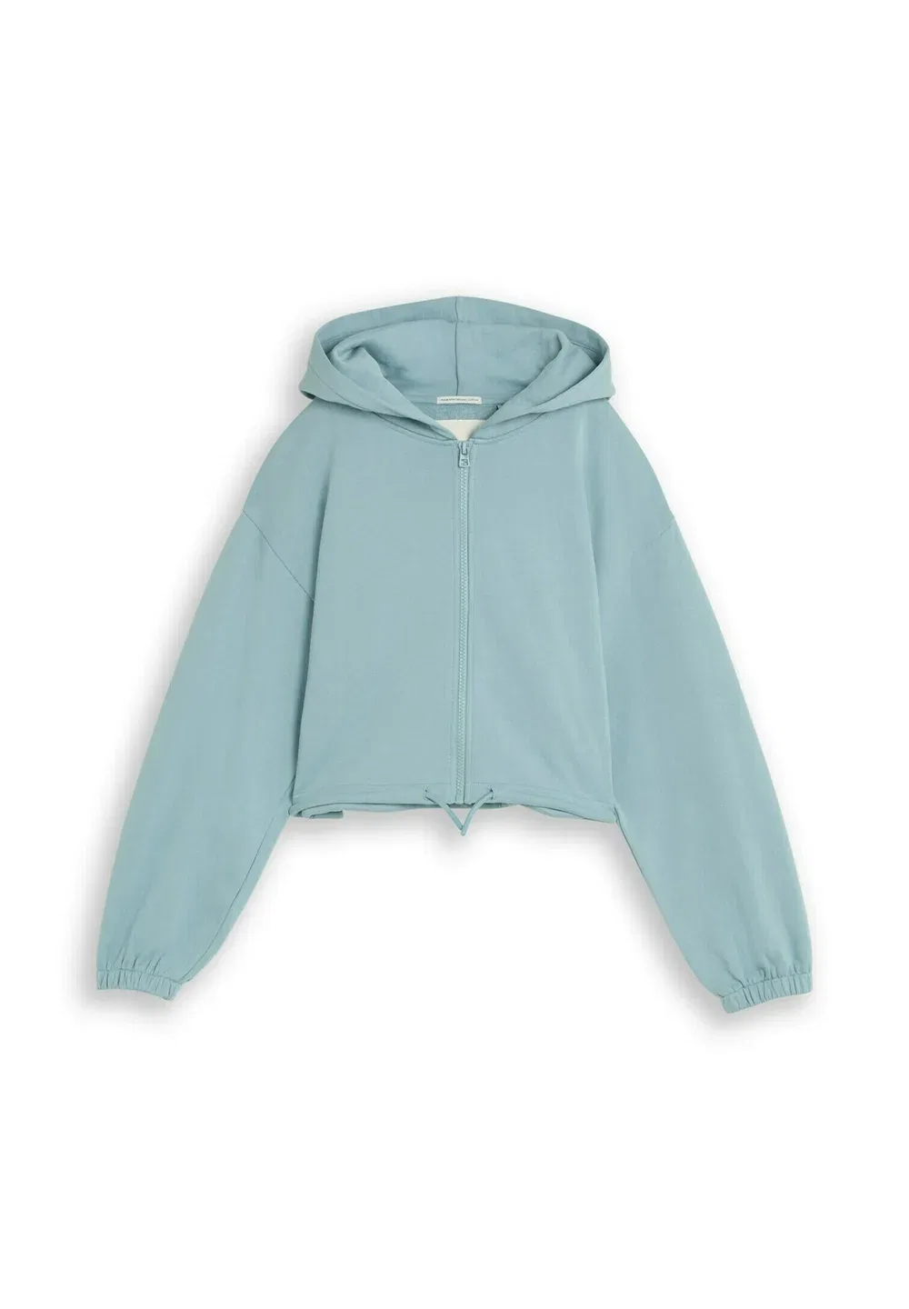 Укороченная толстовка Strick & sweatshirts в меланжевом цвете - толстовка на молнии Tom Tailor, Tourmaline
