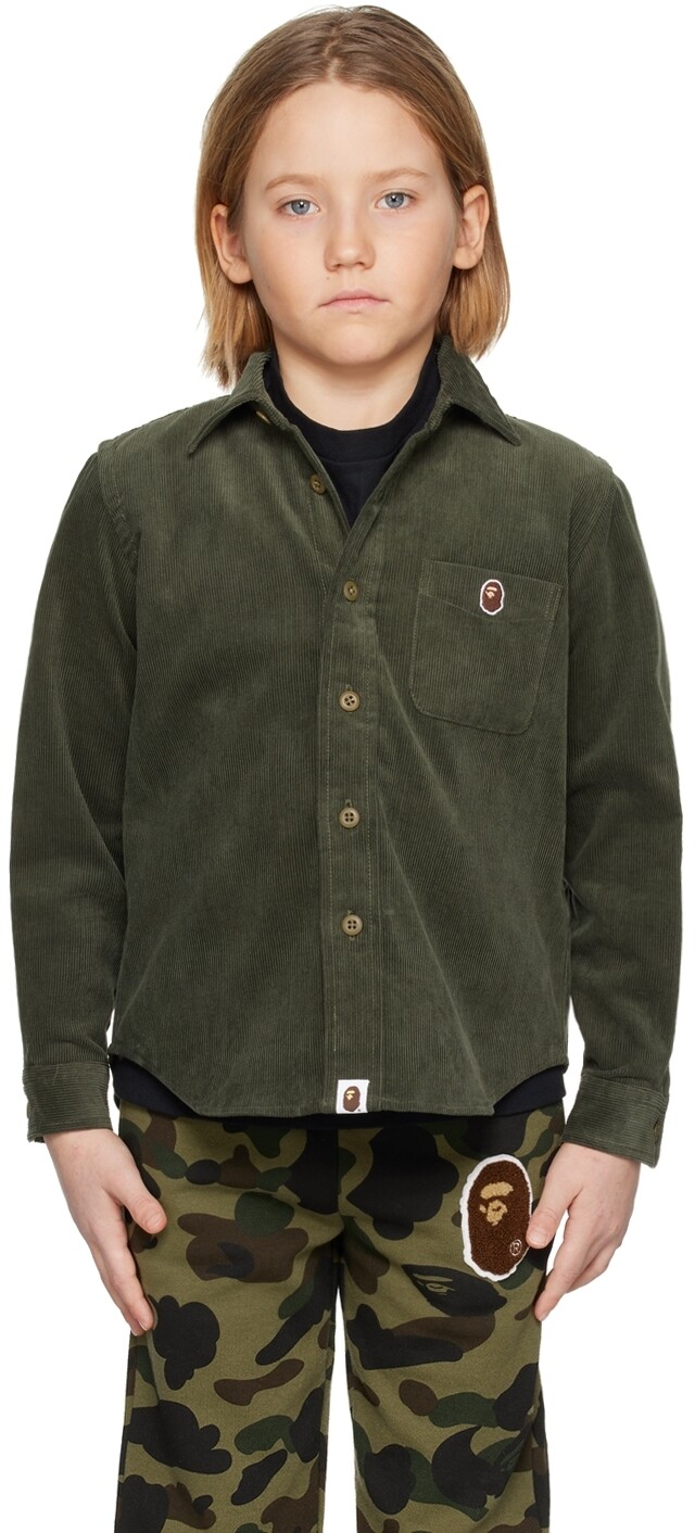 

Детская рубашка цвета хаки One Point BAPE