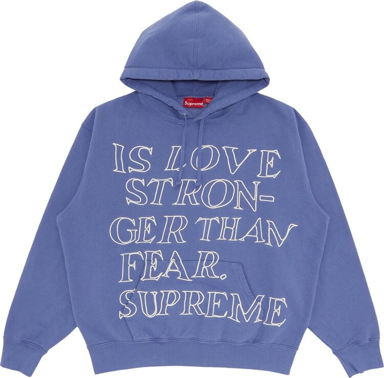 

Толстовка Supreme Stronger Than Fear Hooded Sweatshirt 'Light Purple', фиолетовый