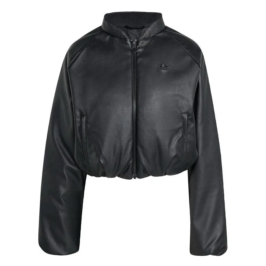 Женский бомбер из искусственной кожи adidas PLEATHER BOMBER, Черный