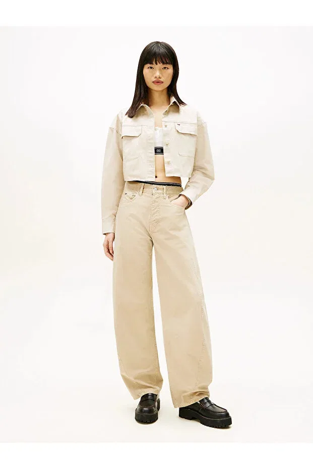 Женская рубашка хлопковая Tommy Hilfiger, Beige — фото 3