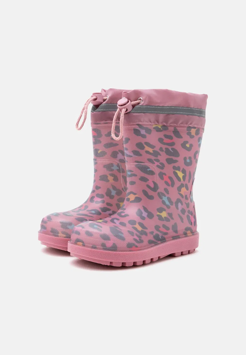 Резиновые сапоги с леопардовым принтом - сапоги-резинки Playshoes, Light Pink — фото 2