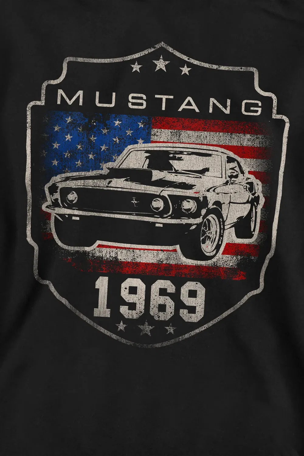 Детский худи Mustang 1969 Flag Ford, Black — фото 2