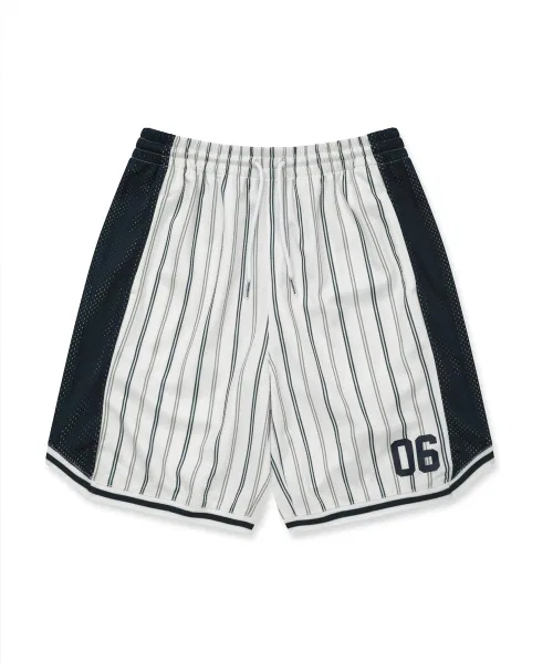 Детские шорты из сетки в полоску с длиной до колена BROWNBREATH KIDS KIDS STRIPE MESH SHORTS, White — фото 2