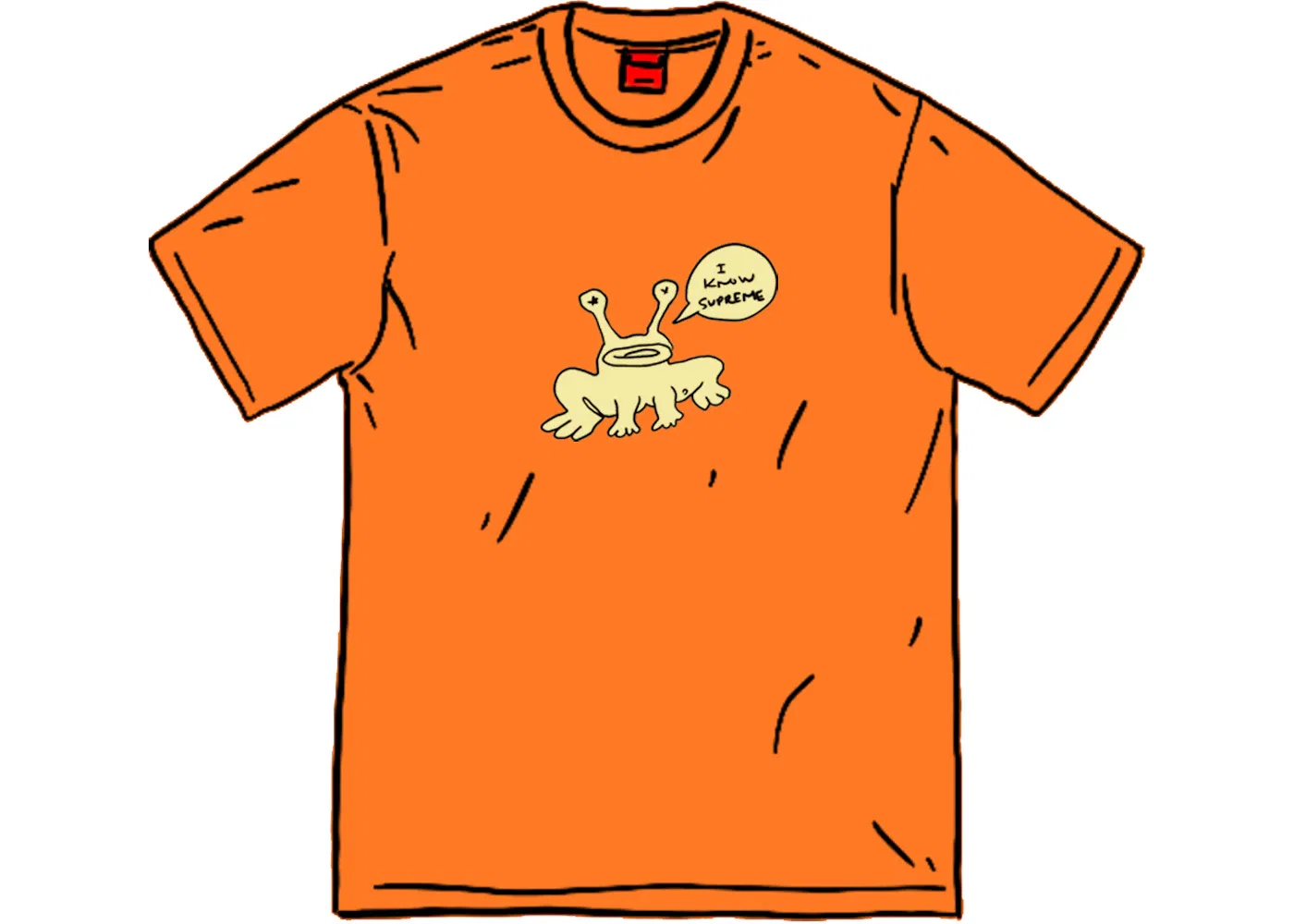 Мужская футболка с принтом Daniel Johnston Frog Supreme, Orange