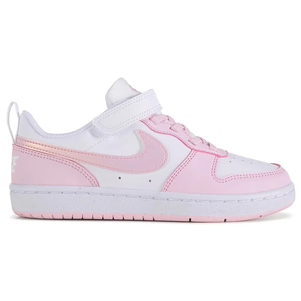 Детские низкие кроссовки Court Borough Recraft Nike, White/Pink — фото 2