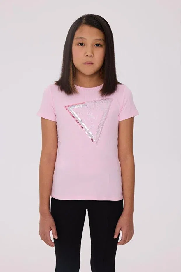 Детская футболка для девочек хлопковая Guess, Pink — фото 2
