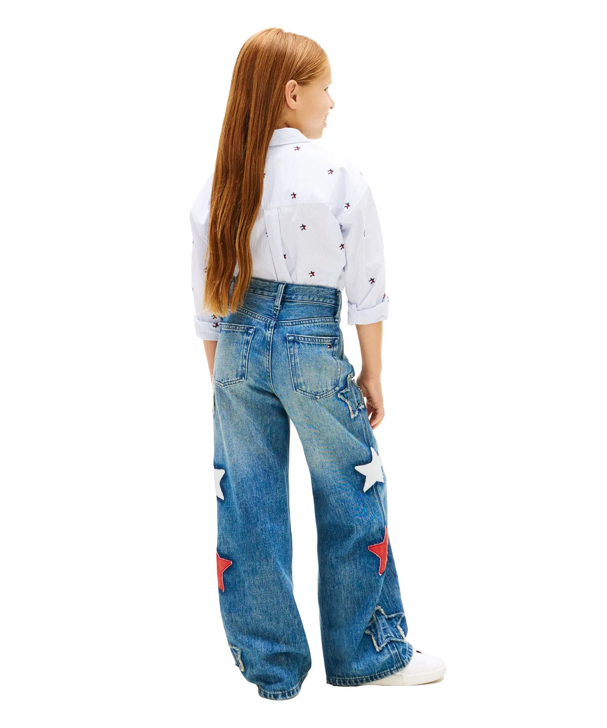Детские джинсы с принтом MABEL STAR TOMMY HILFIGER, Indigo Blue — фото 3
