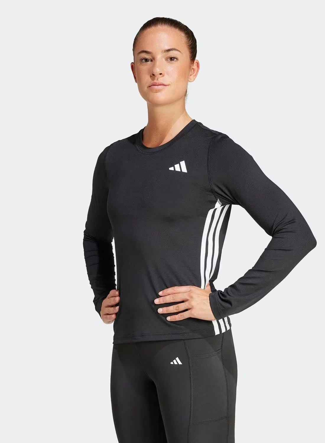 Футболка с длинным рукавом Workout Essentials 3-Stripes Adidas, черный