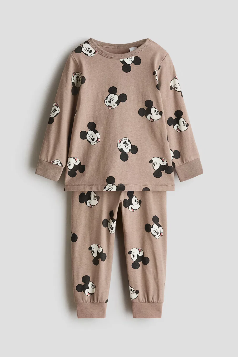 Пижама из набивного хлопка H&M, Braun/Micky Maus
