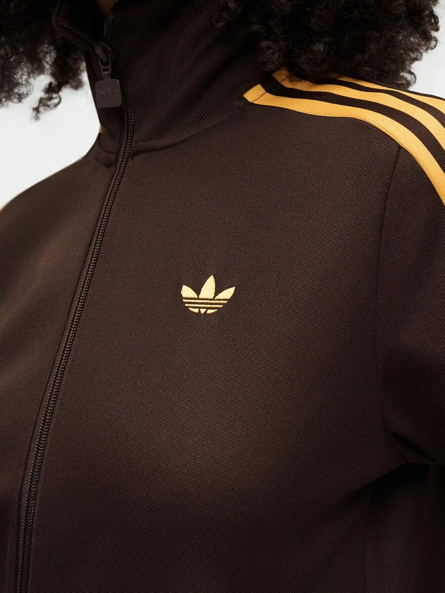 Худи на молнии ADIDAS ORIGINALS 'Classic' шоколадного цвета — фото 3