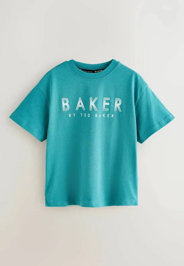 Стандартный крой - графический принт, комплект из 3 футболок с принтом Baker By Ted Baker, белый/зеленый/салатовый — фото 3