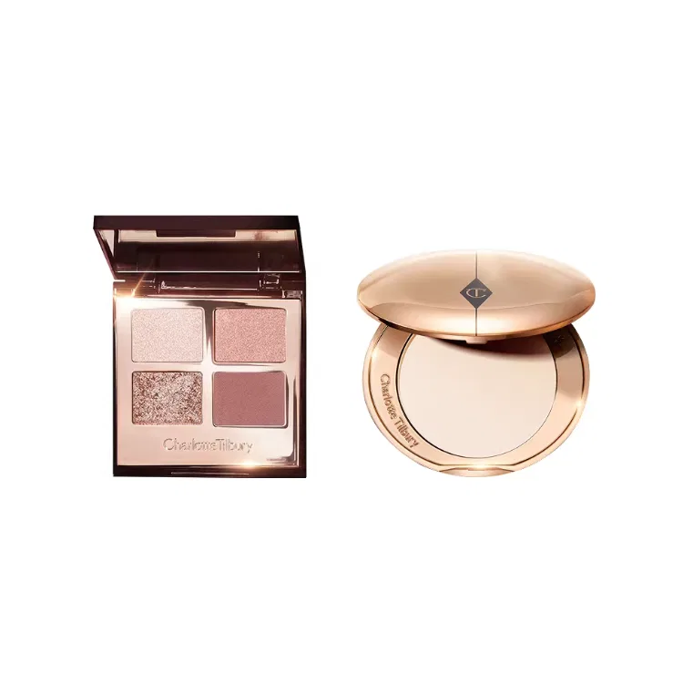 Набор для макияжа, компактная пудра и палетка теней, Charlotte Tilbury, Honey Powder Porcelain White + Pillow Talk