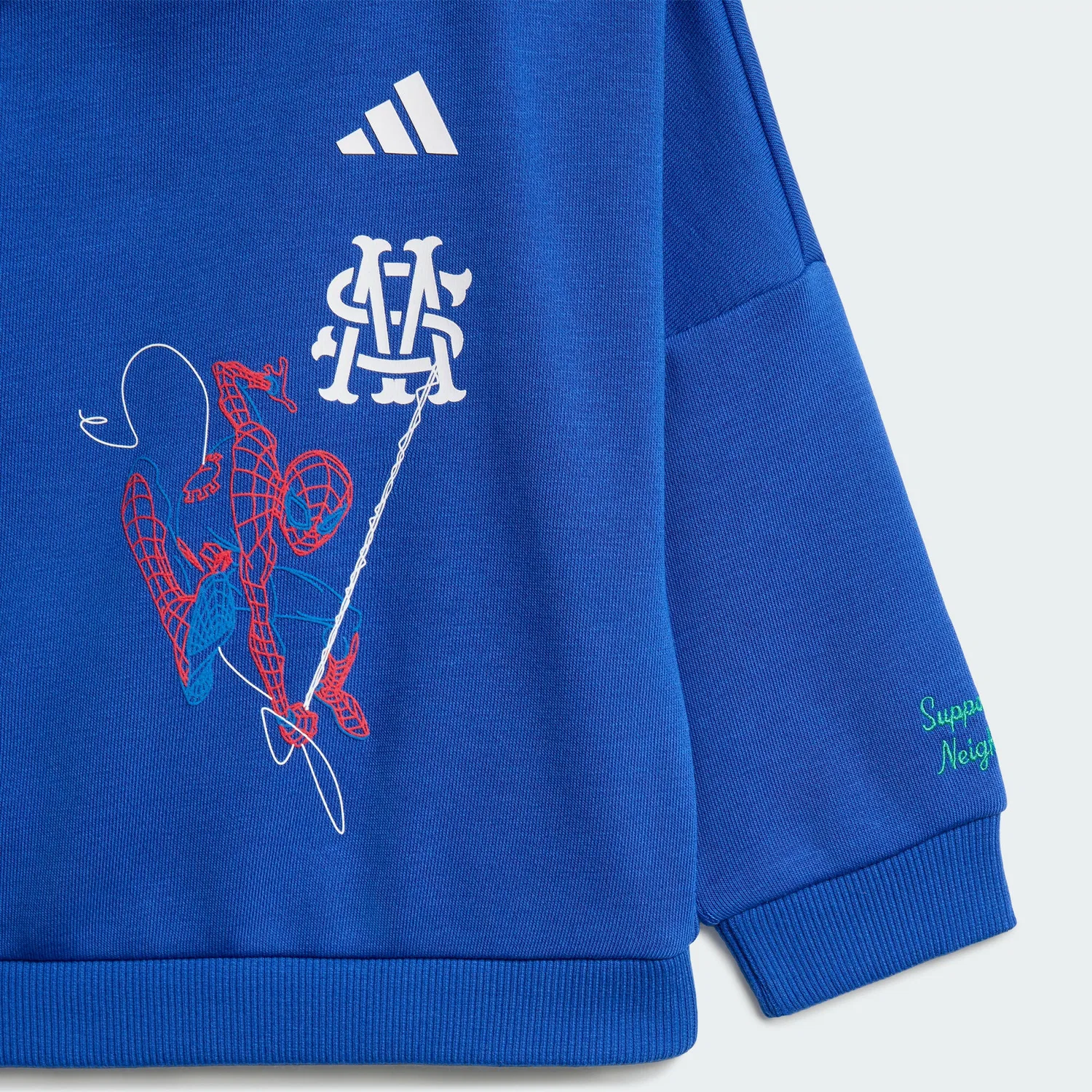 Детский спортивный костюм с принтом Marvel Spider-Man Adidas, Konigsblau Weiss — фото 4