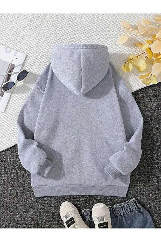 Детские свитшот на молнии с капюшоном с длинным рукавом Daxis Sportwear Company, Gray — фото 2