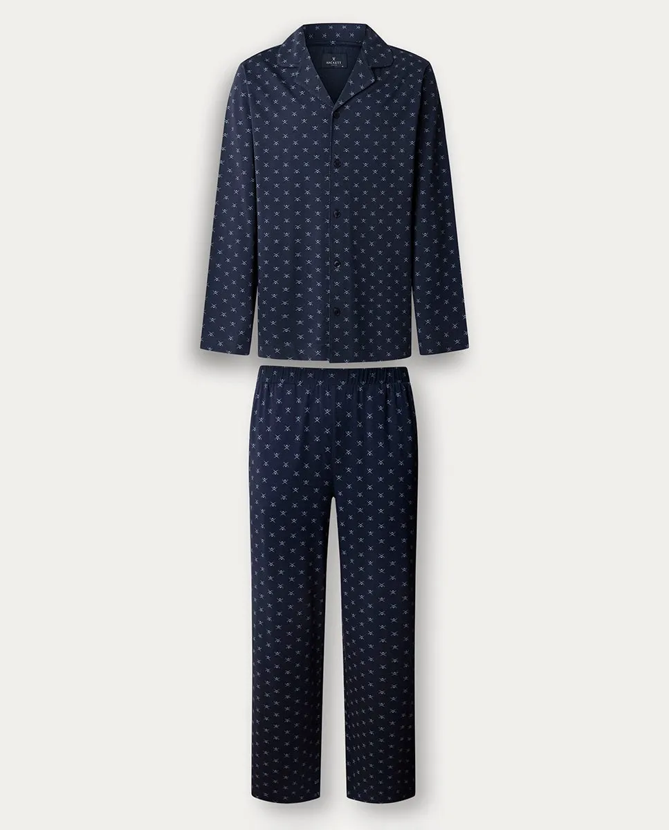 

Комплект мужской пижамы с длинными штанами с принтом Icon Hackett, синий