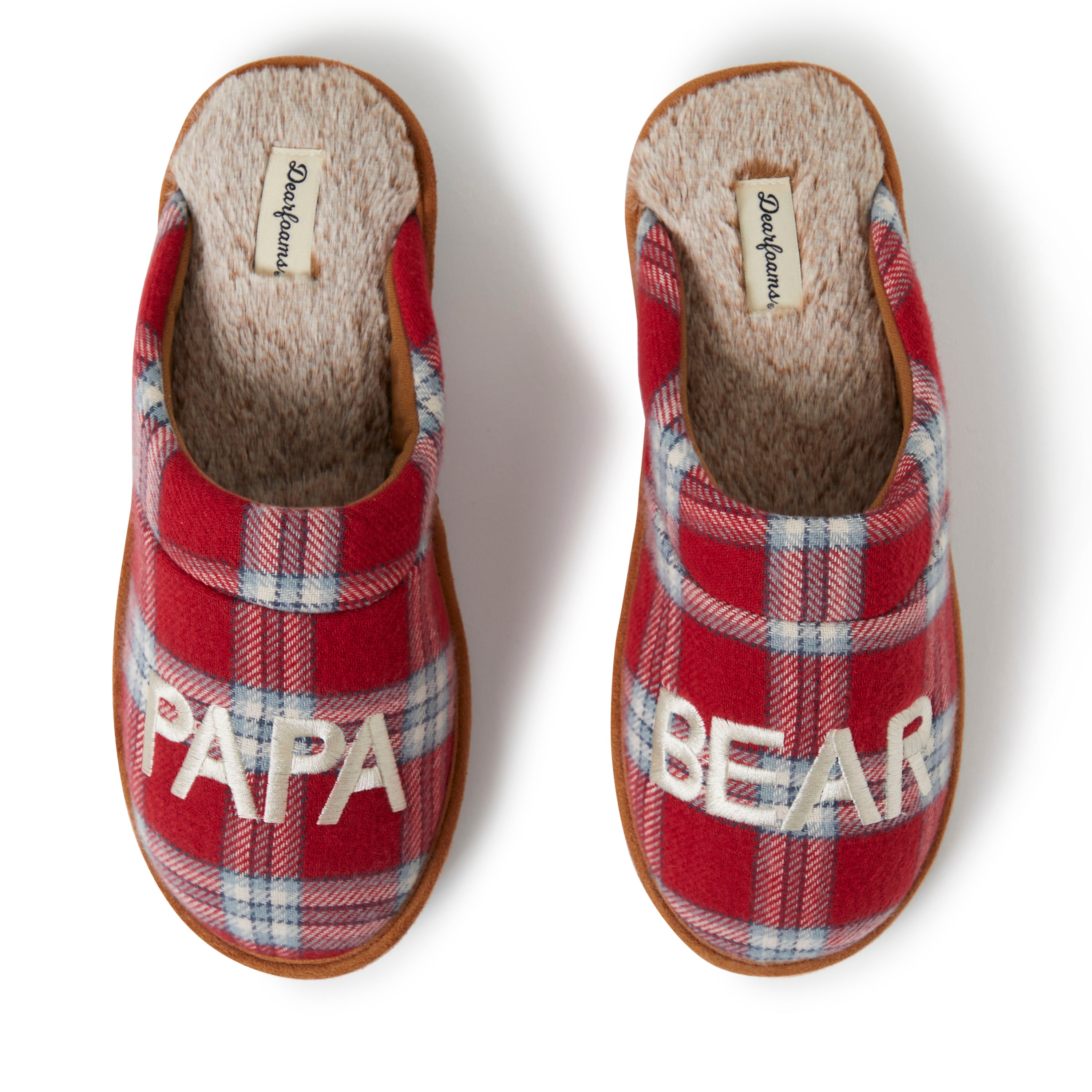 

Мужские тапочки Papa Bear Red Plaid Scuff Dearfoams